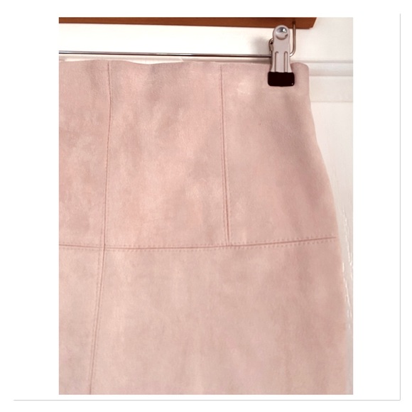 Slide Show Nude Faux Suede Skirt - Picture 3 of 3